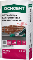 ШТУКАТУРКА ВЛАГОСТОЙКАЯ УНИВЕРСАЛЬНАЯ ОСНОВИТ ТЕХНО PK 27, 30 кг фотография ШТУКАТУРКА ВЛАГОСТОЙКАЯ УНИВЕРСАЛЬНАЯ ОСНОВИТ ТЕХНО PK 27, 30 кг фото