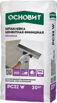 Шпаклевка цементная Основит Белсилк PC32 W белый 20кг фотография Шпаклевка цементная Основит Белсилк PC32 W белый 20кг фото